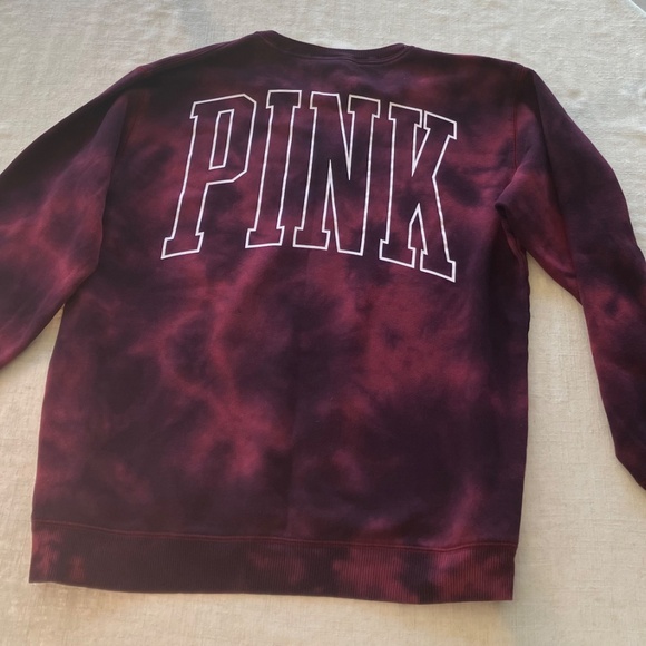 PINK Victorias Secret burgandy tie dye sweater probably shirt size large. - Picture 8 of 9